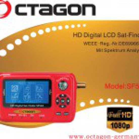 OCTAGON SAT-FINDER Messgerät SF518 LCD HD & UHD 4K USB 2.0 Spektrum