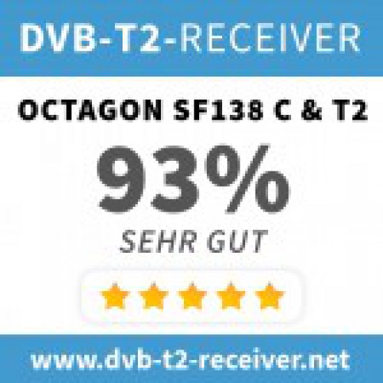 OCTAGON SF138 H.265 E2 RED HD 2x 750MHz Dual Threaded (DVB-C/T)